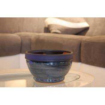 Coupe vasque rayures et large rebord plat Stromboli bleu violet Aigue Marine