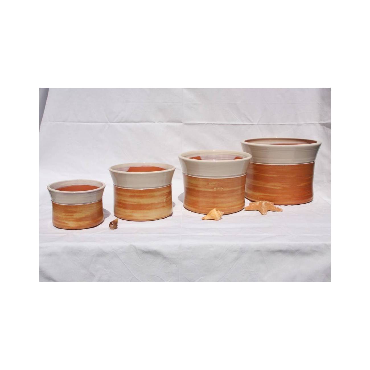 Vase droit Moreï beige et orange Dune de Coton Vase droit Moreï beige et orange Dune de Coton