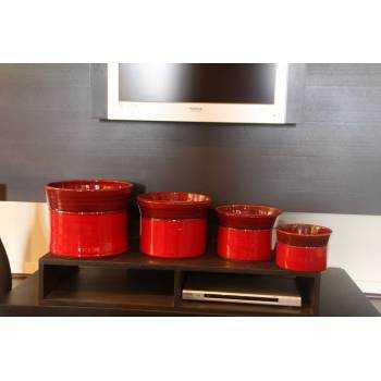 Vase droit Moreï rouge et marron Bois de Santal