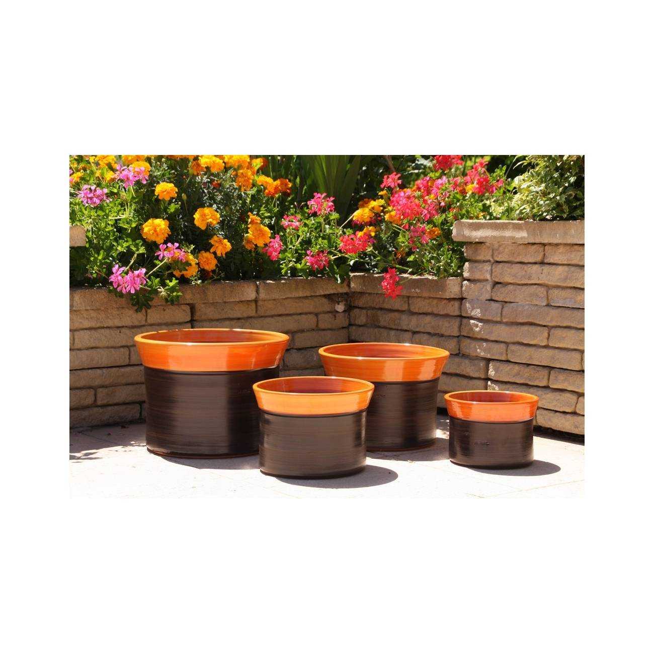 Vase droit Moreï marron et orange Terre de Feu