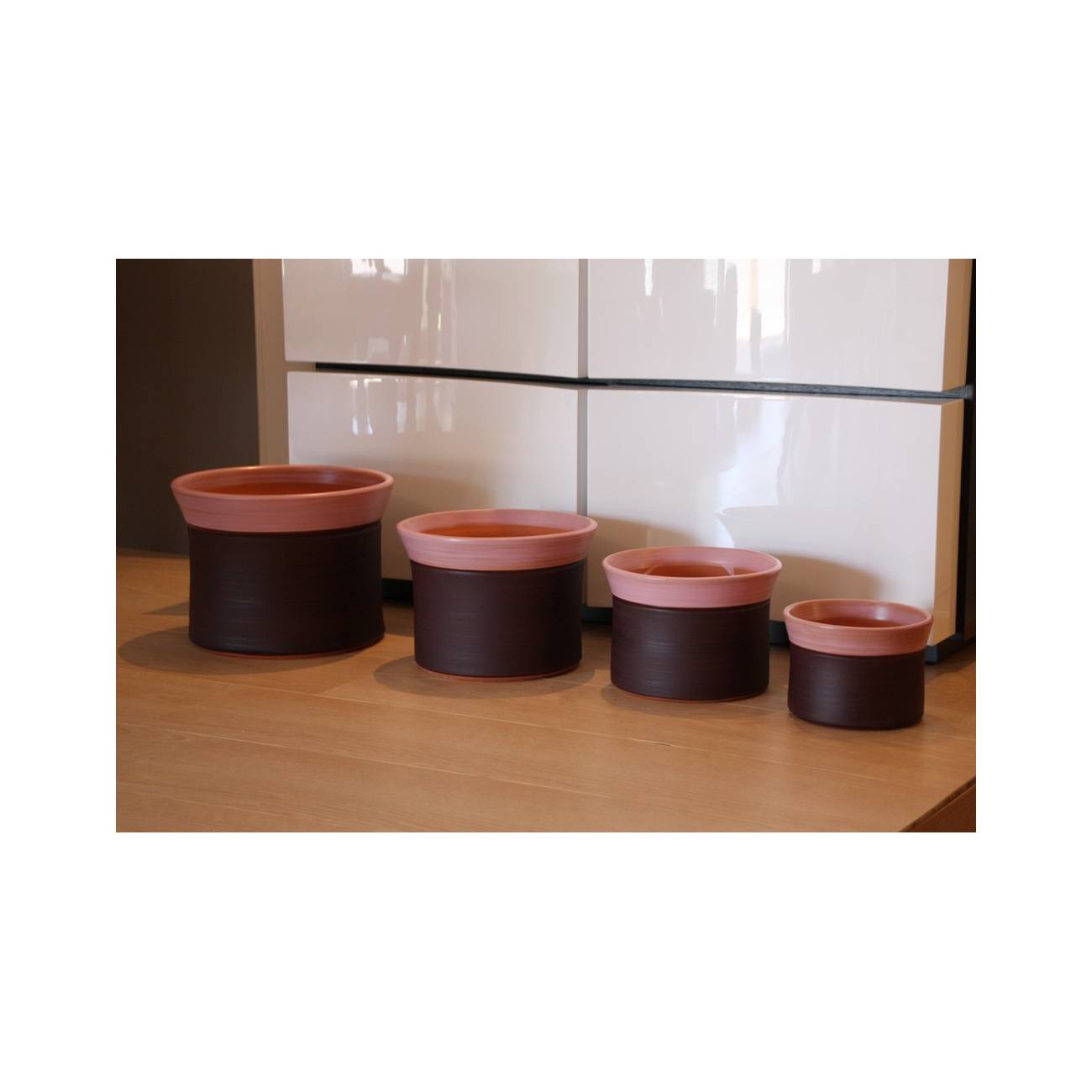Vase droit Moreï rose et marron Terre de Rose Vase droit Moreï rose et marron Terre de Rose
