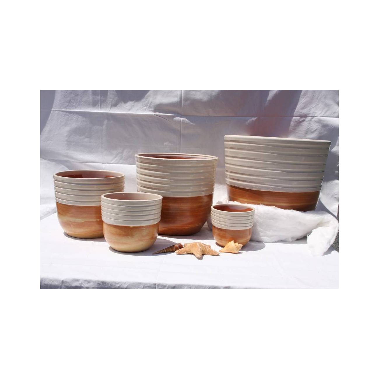 Pot cuvier en terre cuite Massaya beige Dune de Sable Pot cuvier en terre cuite Massaya beige Dune de Sable