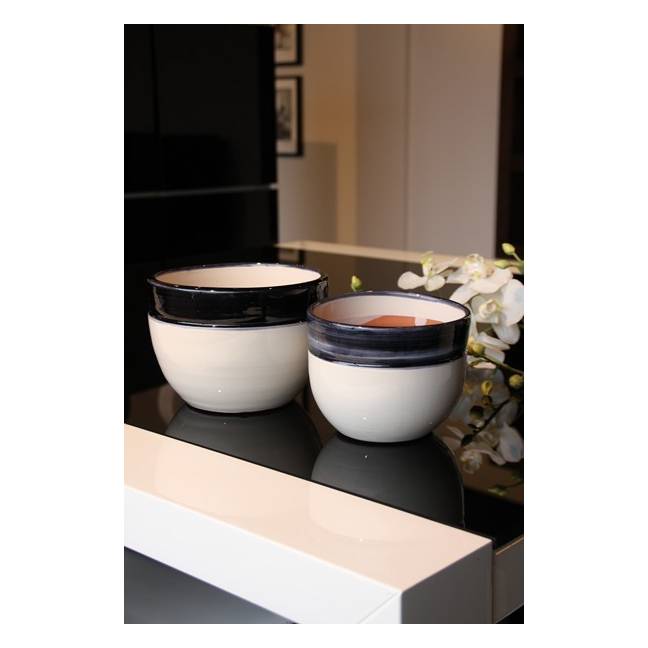 Pot profond à double rebord Austral noir et blanc Yin Yang