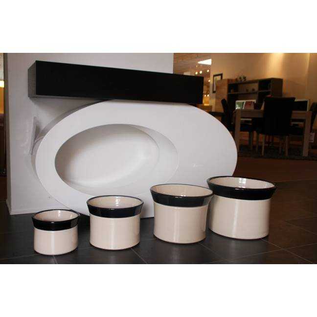 Vase droit Moreï blanc et noir Yin Yang