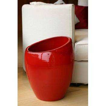 Vase design asymétrique Orion rouge Coquelicot