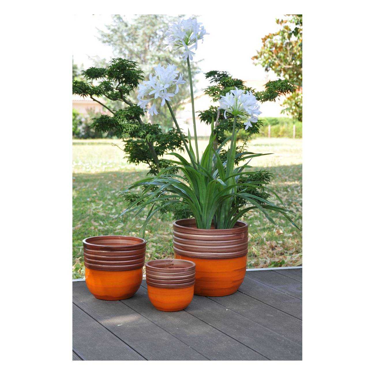 Pot en terre cuite Massaya orange et cuivre Pain d'Epices
