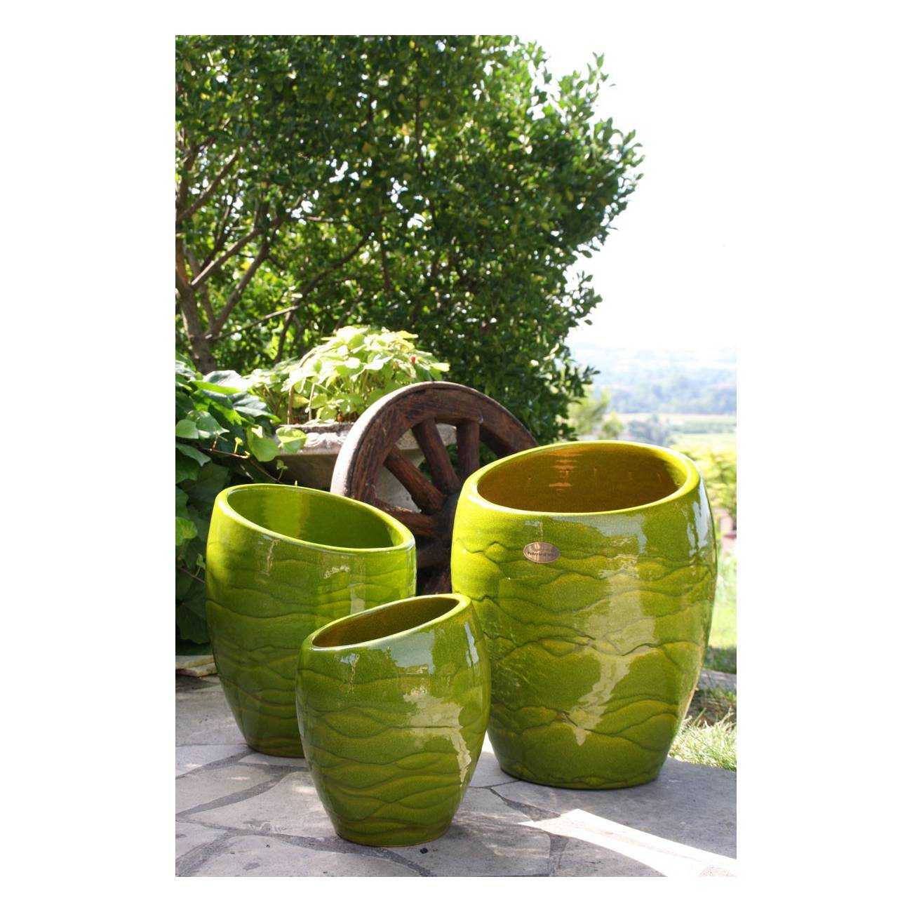Pot design asymétrique Orion Vert Bambou