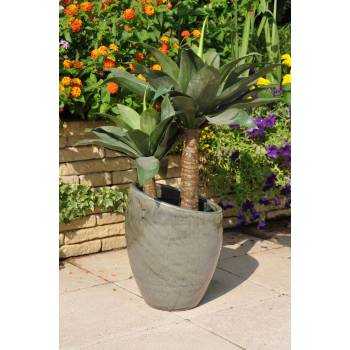 Vase design asymétrique Orion gris vert et kaki Jungle