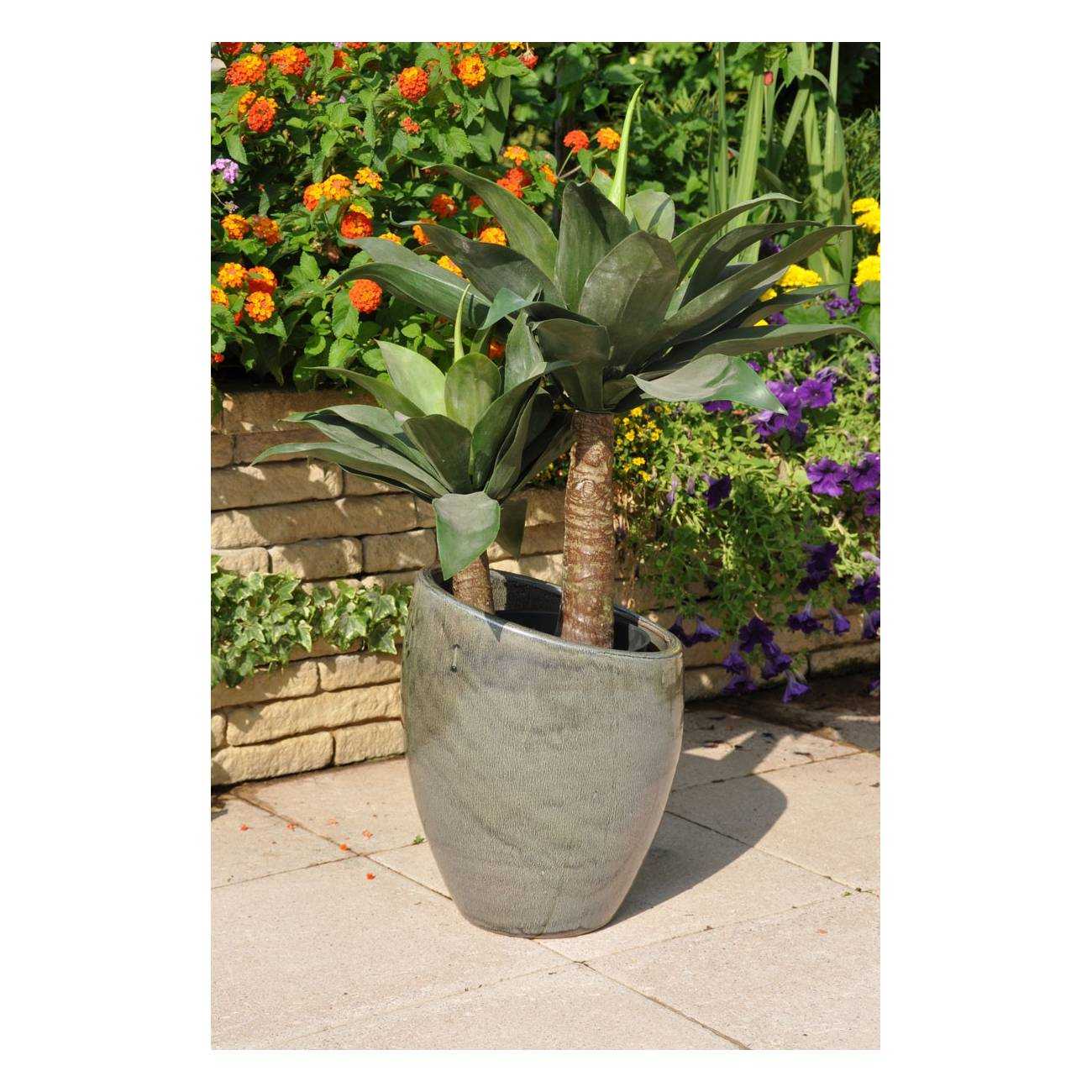 Vase design asymétrique Orion gris vert et kaki Jungle