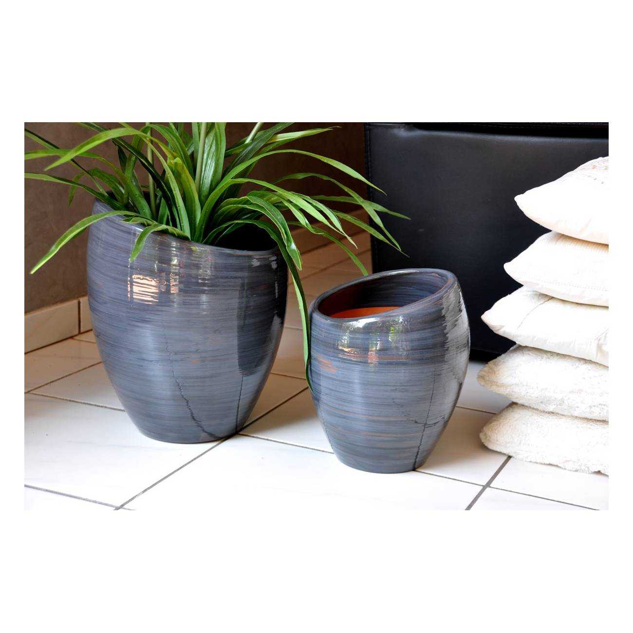 Vase design asymétrique Orion gris Nuance de Craie