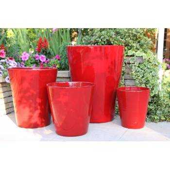 Grand Pot Haut et Droit Sydney Rouge Coquelicot