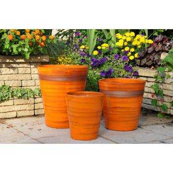Pot artisanal cuvier haut forme en V Sydney orange Pain d'Epices