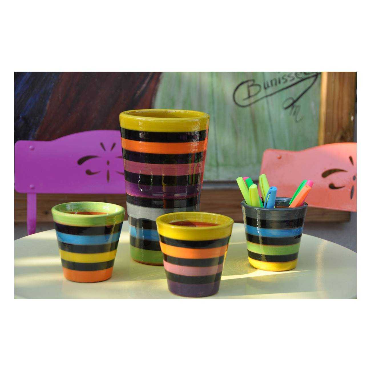 Petit vase déco Iliade Tutti Frutti rayé multicolore