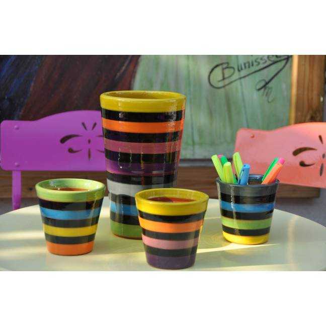 Petit vase déco Iliade Tutti Frutti rayé multicolore