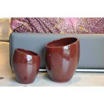 Vase design asymétrique allongé Orion marron Tango Syrah