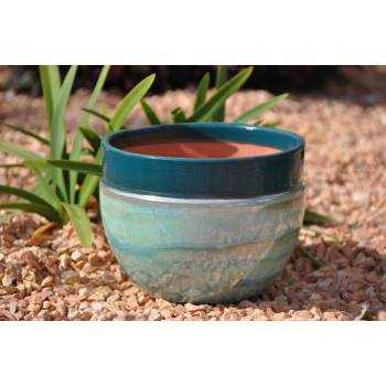 Petit pot rond profond Austral bleu et turquoise Blue Lagoon