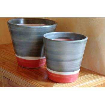 Vase Odyssée gris et rose béton ciré