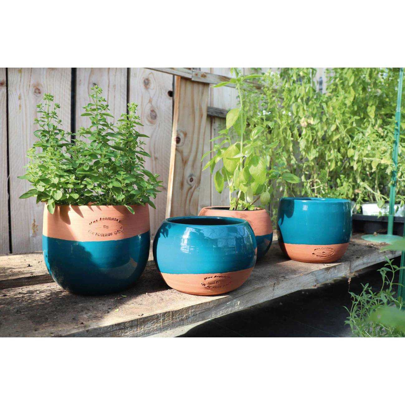Petit pot ou cache-pot Aromates coloré Terracotta- Les Poteries d'Albi