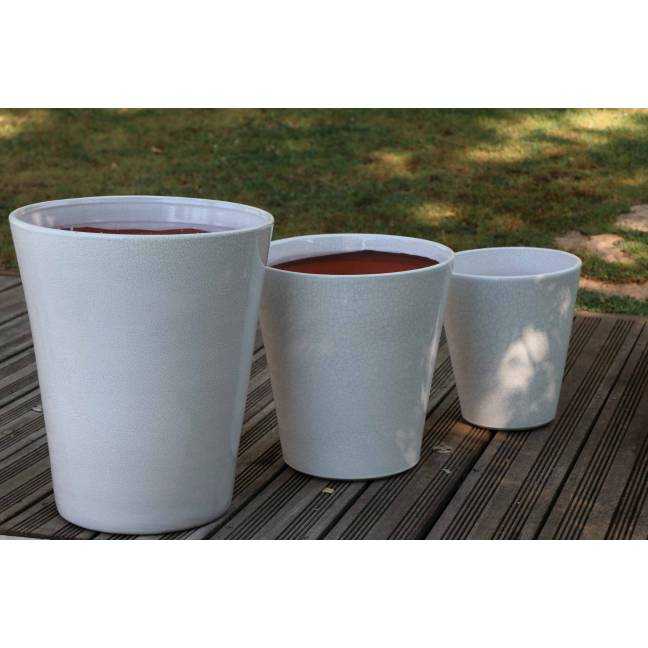 Pot Sydney Blanc Faïence de Marbre