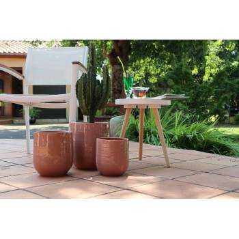 Terre cuite couleur pot de fleur Patio mat, 34 cm diametre : :  Jardin