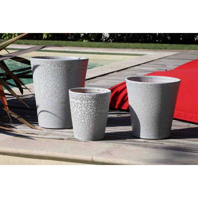 Pot artisanal cuvier haut forme en V Sydney gris Terre Brûlée