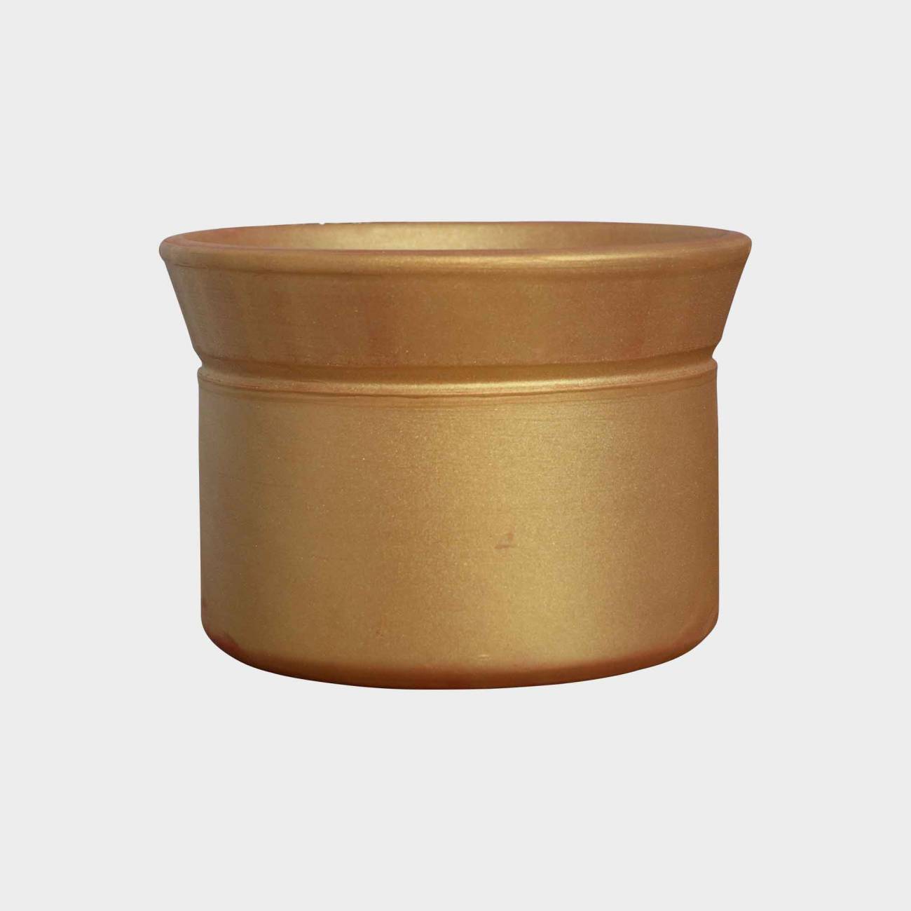 Vase droit artisanal cylindrique col évasé Moreï doré Mat'essence Gold