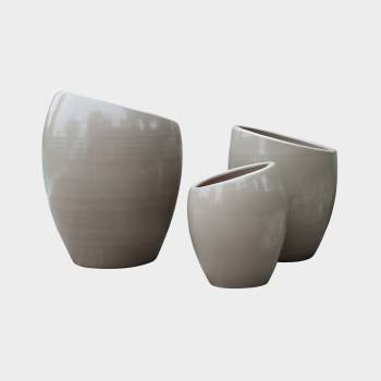 Vase décoratif design asymétrique allongé Orion beige Mat'essence Organic