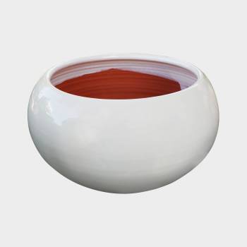 Coupe ronde vasque Le Galet blanc crème et bronze Voile de Nacre