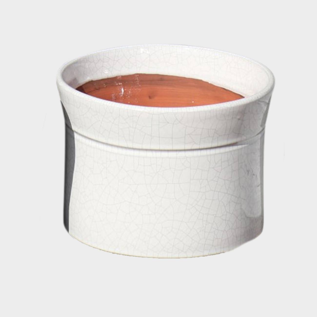 Vase droit artisanal cylindrique col évasé Moreï blanc Faïence de Marbre Vase droit artisanal cylindrique col évasé Moreï blanc Faïence de Marbre