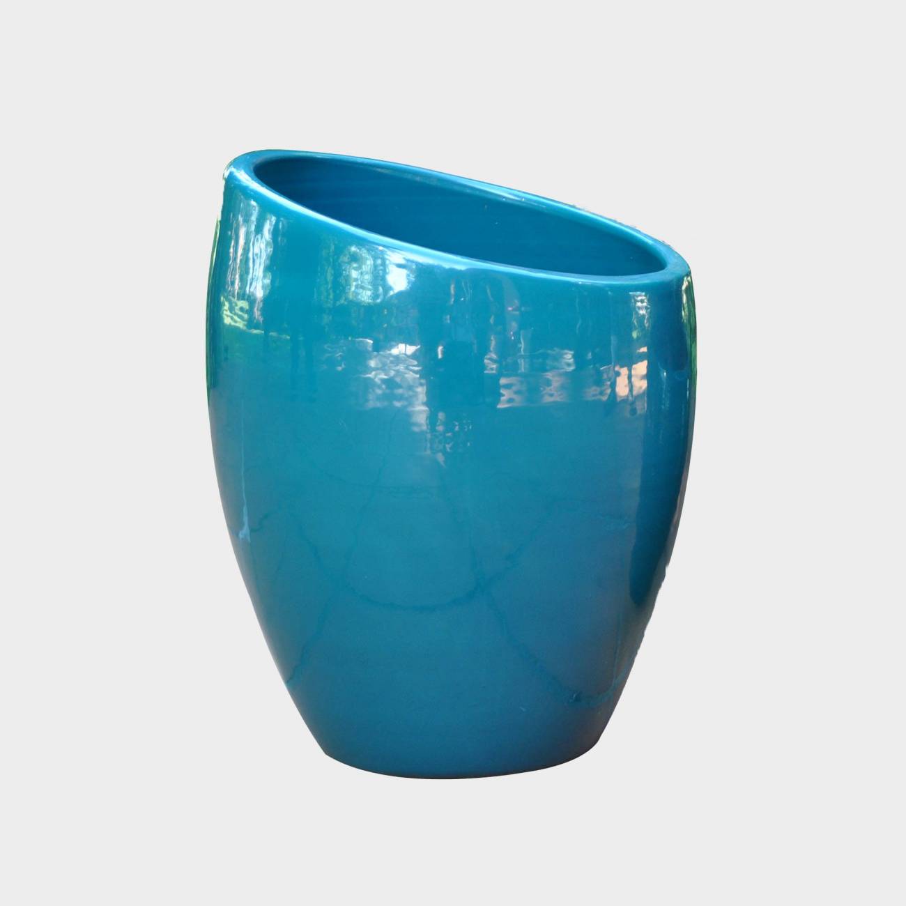 Vase design asymétrique Orion jaune et bleu Fashion's Pop