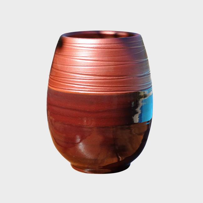 Poterie créative forme ovale Inspiration marron rosé cuivré Tang Syrah