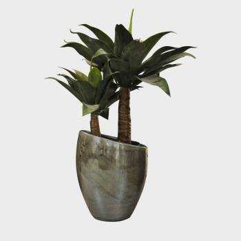 Vase design asymétrique Orion gris vert et kaki Jungle