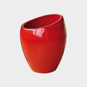 Vase design asymétrique Orion rouge Coquelicot