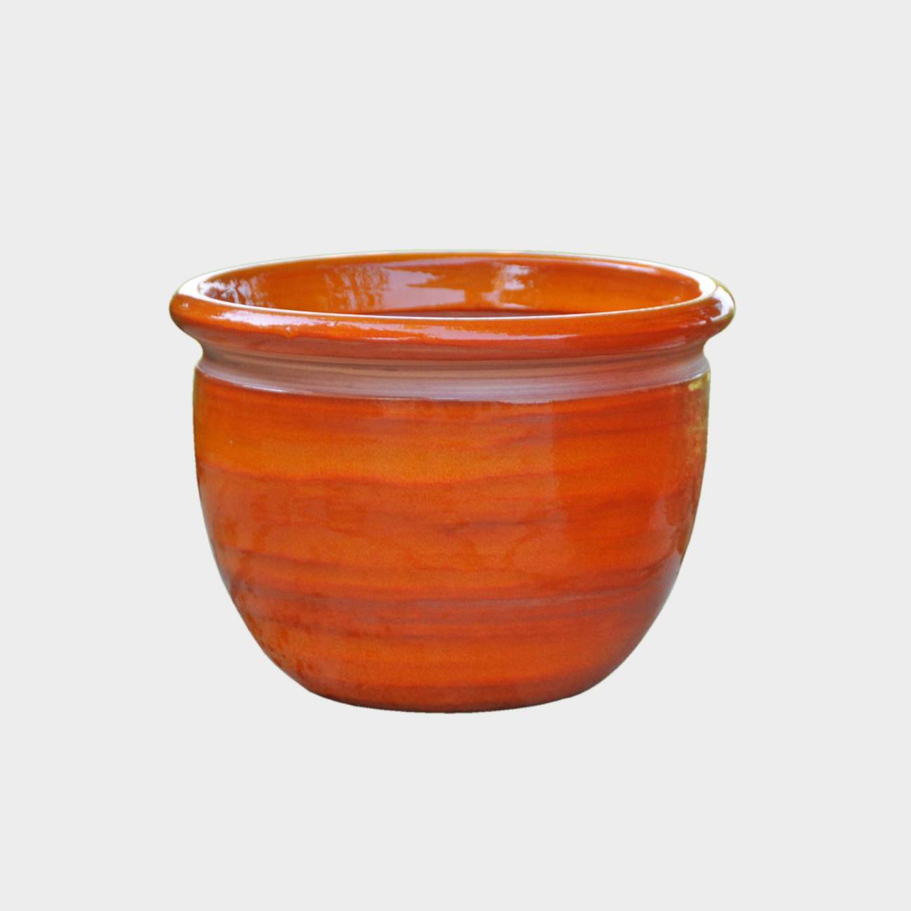 Petit pot fait-main forme de U bordure creuse et évasé Louxor orange Pain d'Epices Petit pot fait-main forme de U bordure creuse et évasé Louxor orange Pain d'Epices