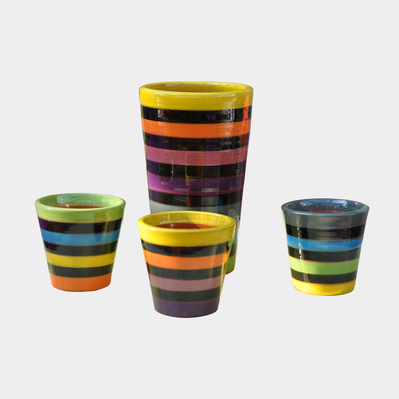 Petit vase déco Iliade Tutti Frutti rayé multicolore