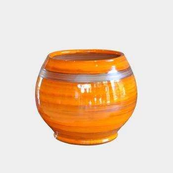 Pot rond large et profond sur plateforme Bahia Orange Pain d'Epices