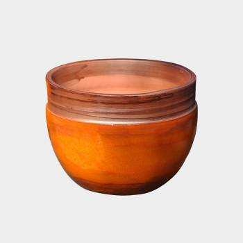 Petit pot rond profond Austral orange et cuivre Pain d'Epices