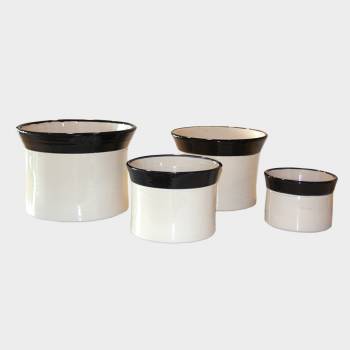 Vase droit Moreï blanc et noir Yin Yang
