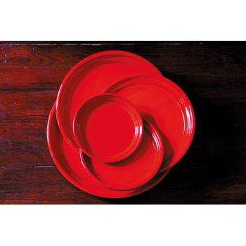 Pot haut forme ovale motif toile de jute Inca Rouge Coquelicot