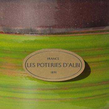 Pot en terre cuite forme cuvier en V large rebord Baobab vert marron Bois et Nature