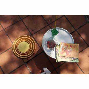 Pot en terre cuite rond et large en forme de U Cancale Mat'essence Gold