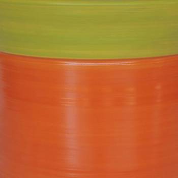 Vase droit artisanal cylindrique col évasé Moreï vert et jaune Peps Orange