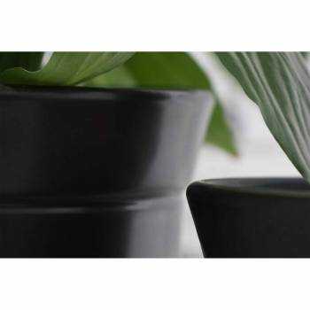 Vase droit artisanal cylindrique col évasé Moreï noir Mat'essence Black