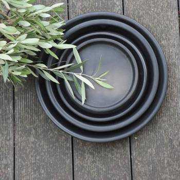 Pot profond en forme de U à double rebord Austral Noir Mat'essence Black