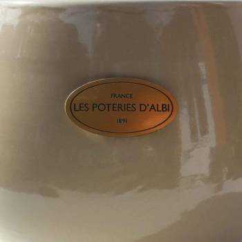 Pot rond large et profond sur plateforme Bahia beige Mat'essence Organic