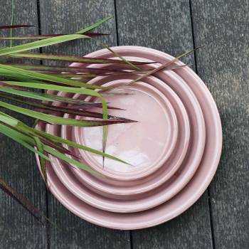 Pot en terre cuite rond et large Cancale rose Mat'essence Liberty