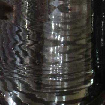 Pot haut ovale avec large bordure en relief Cocon Gris Anthracite Métal