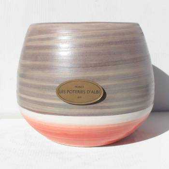 Vase Odyssée gris et rose béton ciré