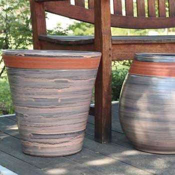 Pot cuvier droit haut en forme de V évasé Sioux gris Nude