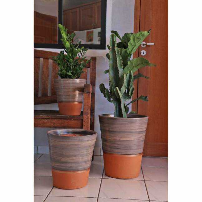 Pot artisanal cuvier haut forme en V Sydney gris Nude